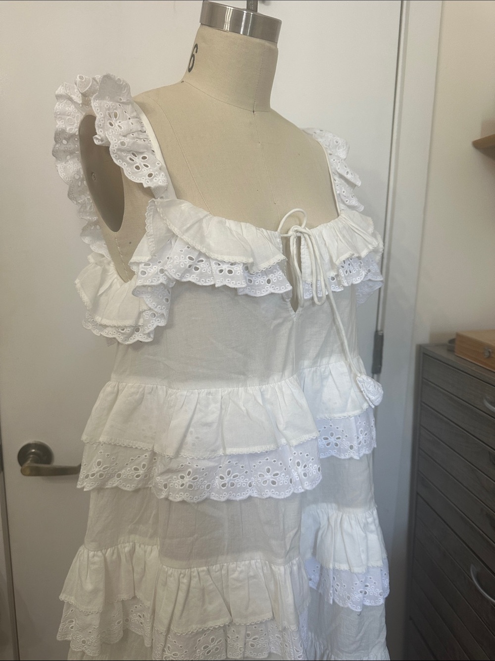 White Eyelet Ruffle Sundress
